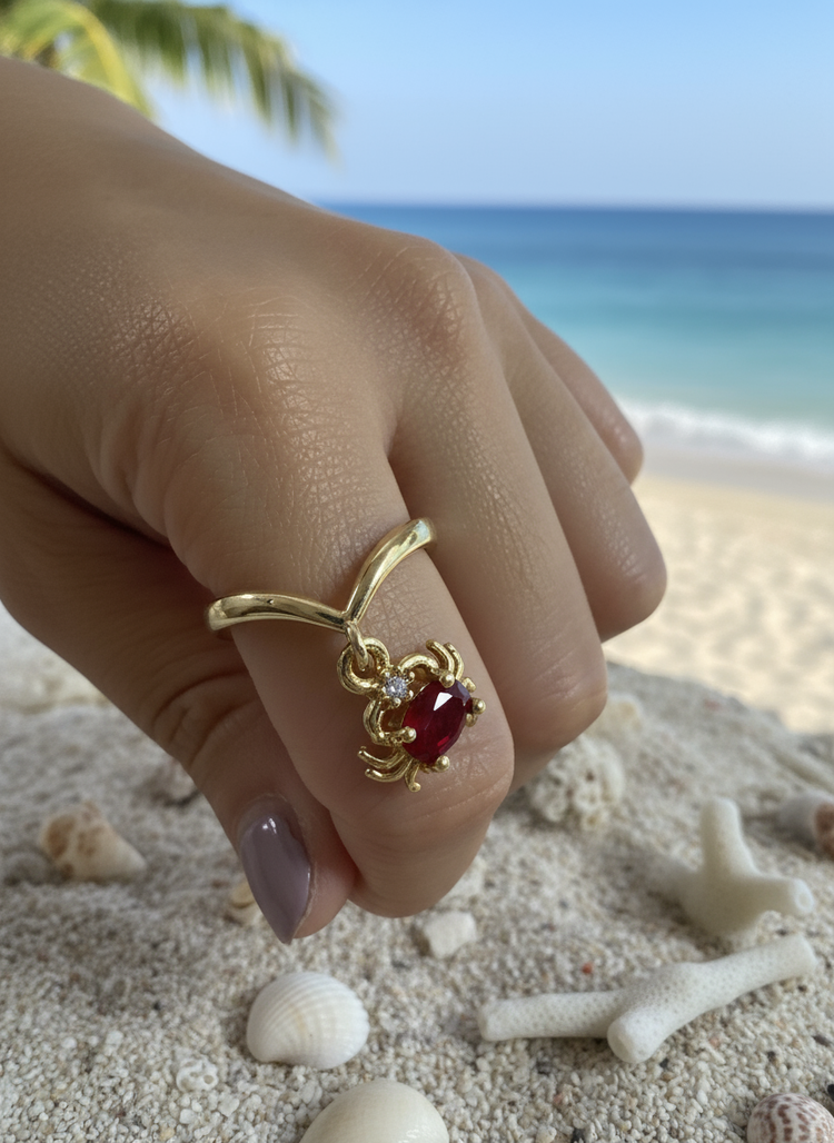 Adjustable Seashell Charm Rings
