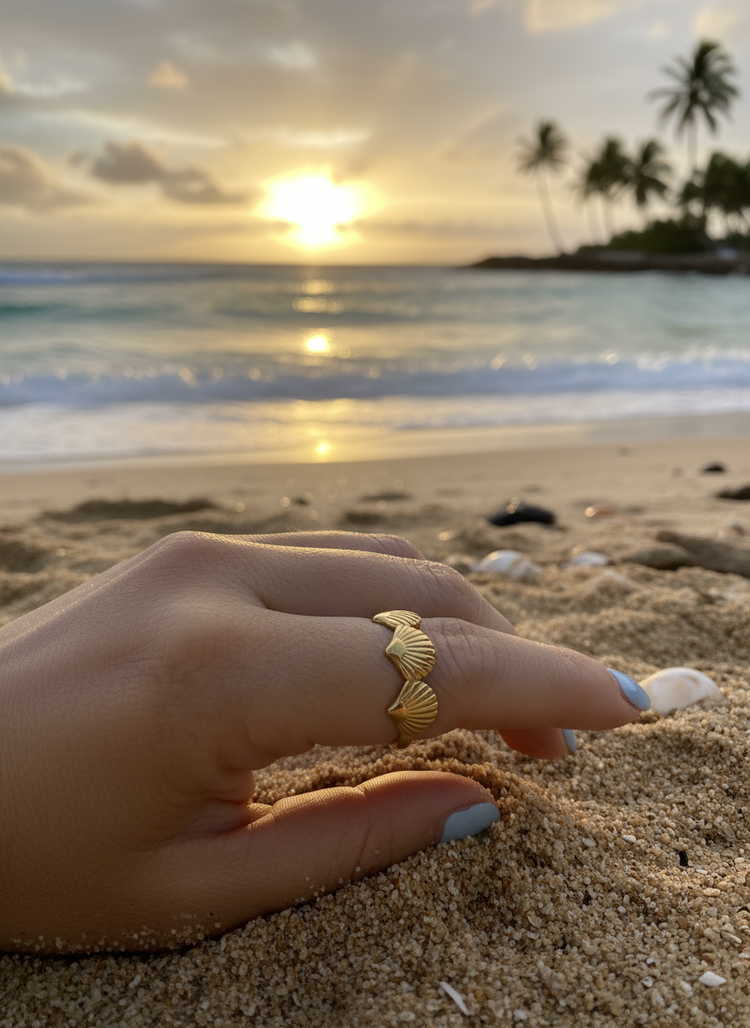 Adjustable Mini Seashell Rings