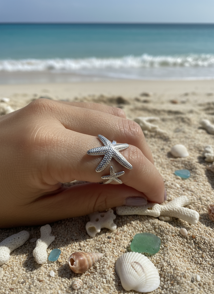 Adjustable Starfish Wrap-Around Ring