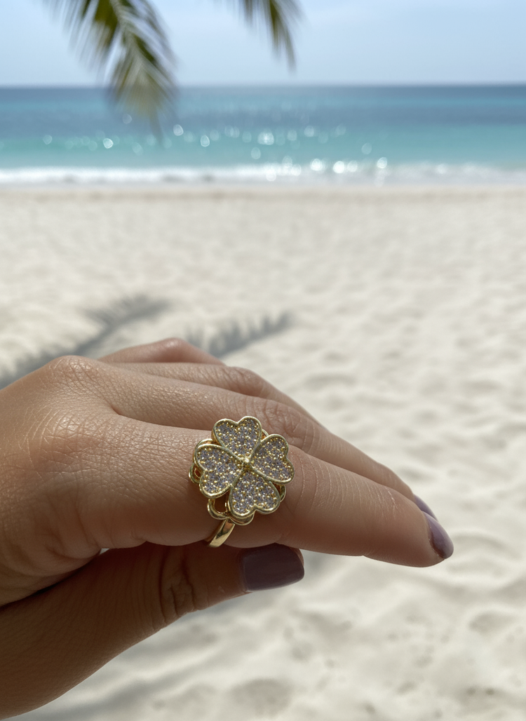 Adjustable Clover Spin Ring