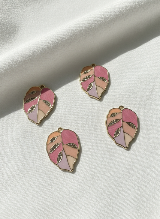 Pink Leaf Charm