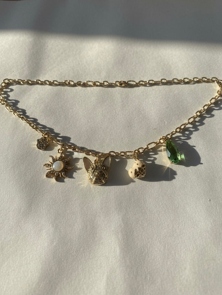 Frenchie Sunbeam Charm Necklace