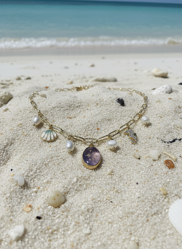 Coastal Moonlight Charm Necklace