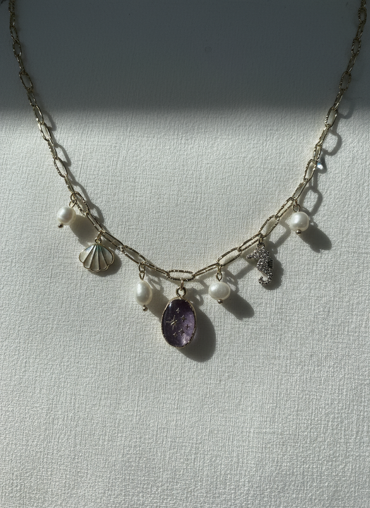 Coastal Moonlight Charm Necklace