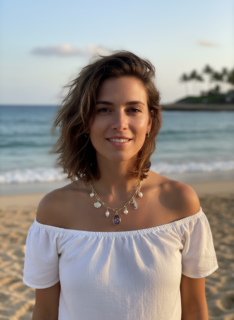 Coastal Moonlight Charm Necklace