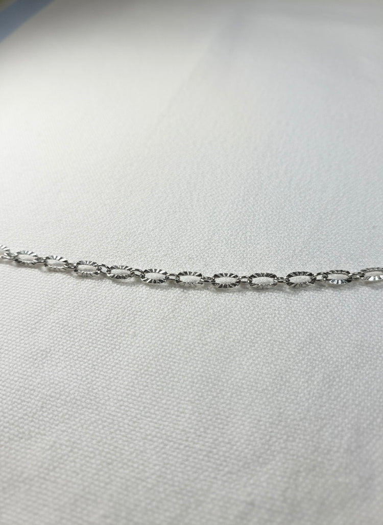 Silver Diamond Cut Oval Chain