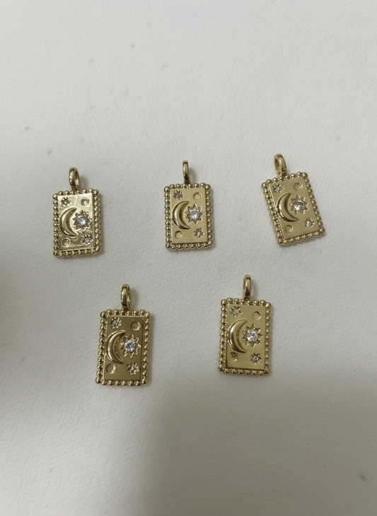 Gold Moon & Star Charm
