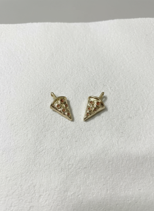Mini Gold Pizza Charm
