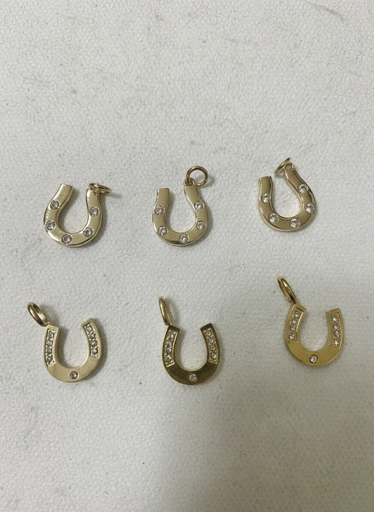 Mini Gold Horseshoe Charm