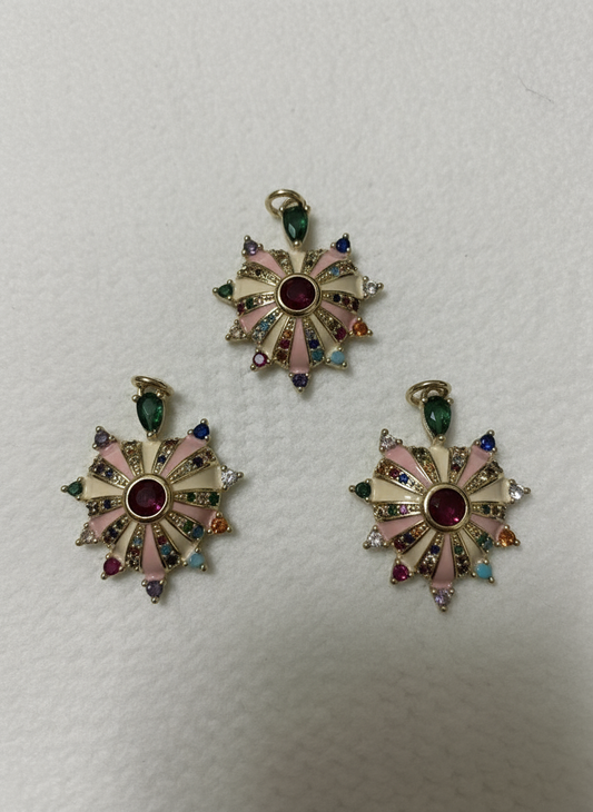 Multi-Colored Pink Heart Charm