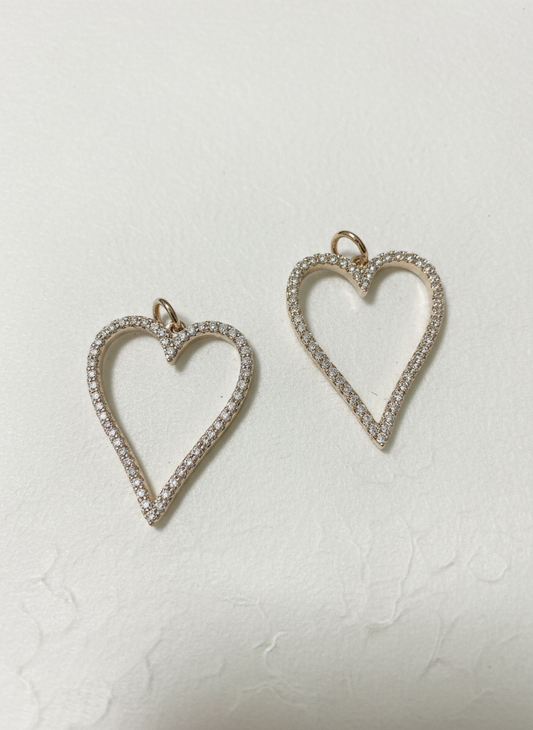 Large Zirconia Heart Charm