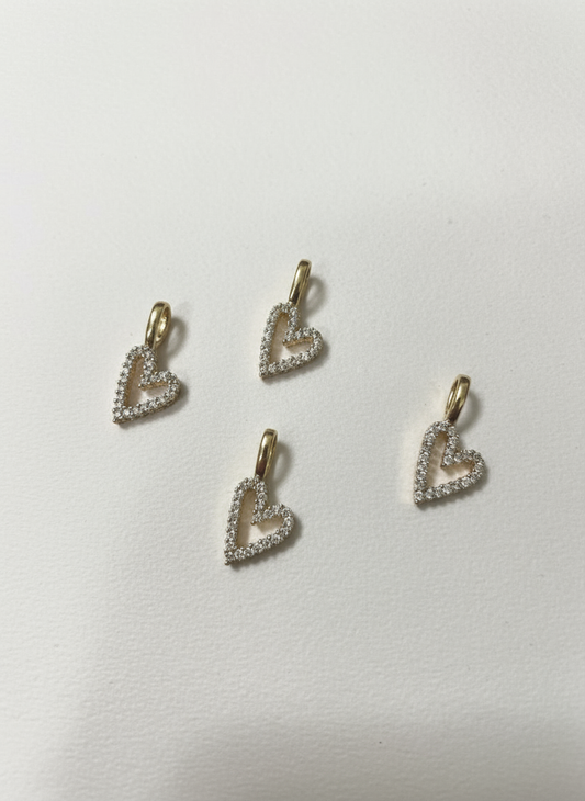 Gold Hearts With Zirconia Charm