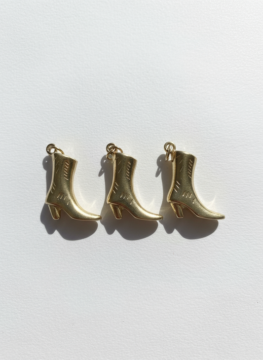 Golden Cowboy Boots Charm