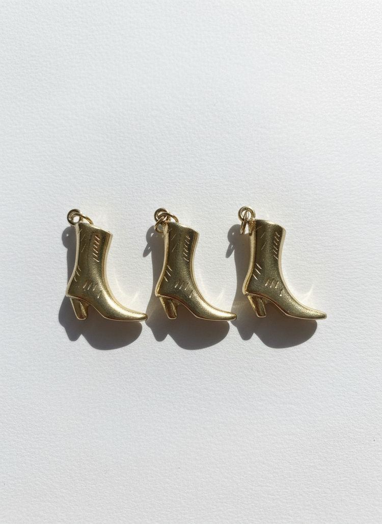 Golden Cowboy Boots Charm