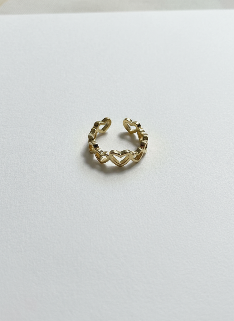 Adjustable Wrap Around Mini Heart Ring
