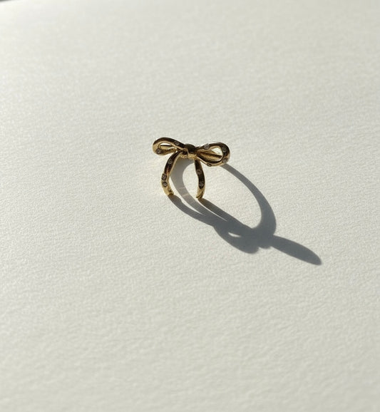 Gold Adjustable Bow Ring