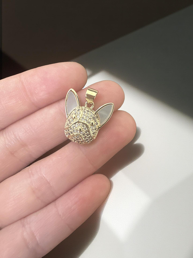 Gold French Bulldog Charm