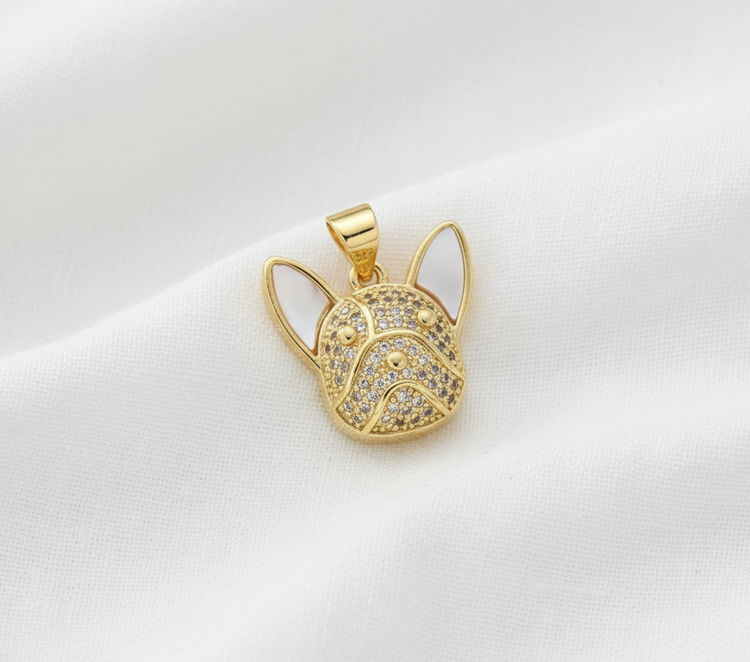 Gold French Bulldog Charm