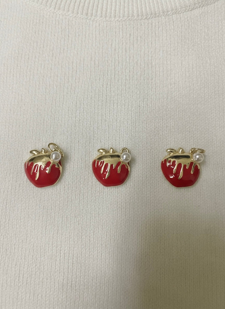 Red Delicious Apple with Pearl Charm