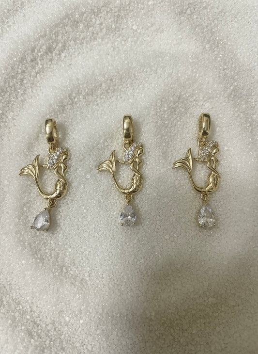Gold Mermaid Charm With Removable Clip