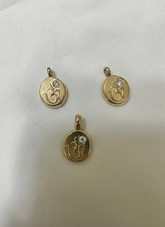 Gold OM Symbol Charm