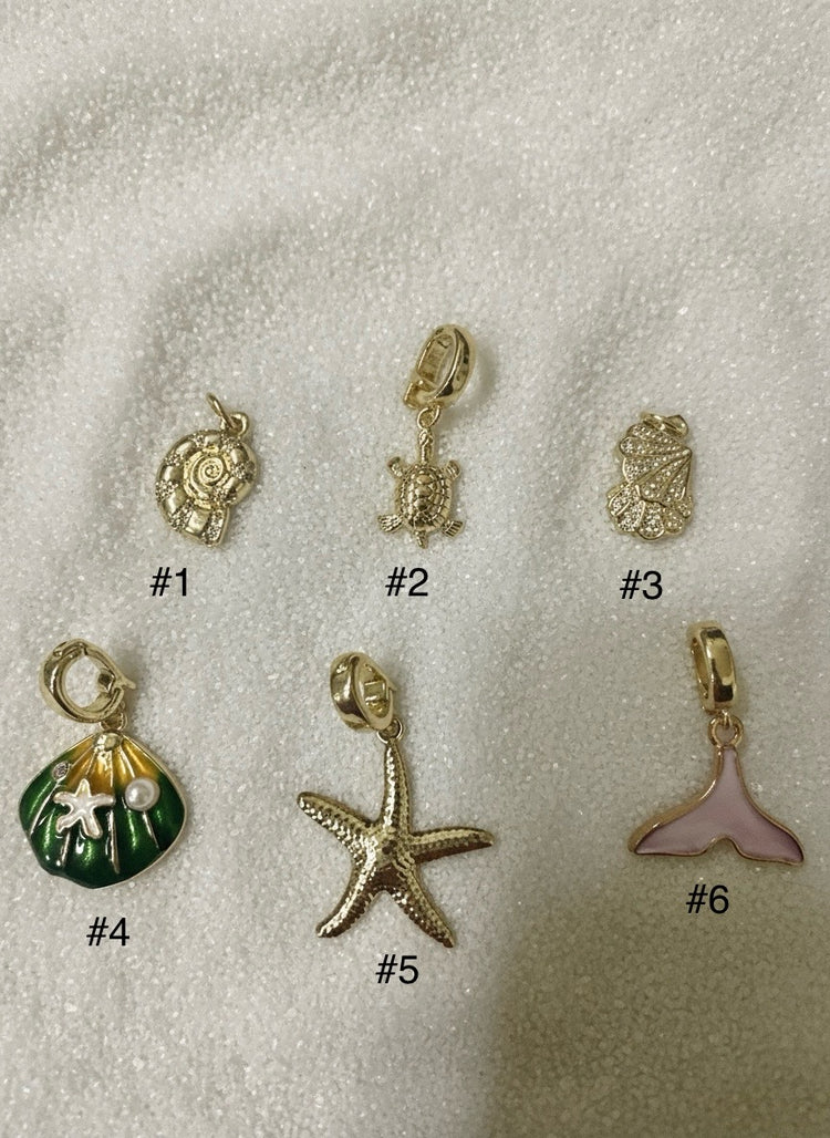 Gold Sea Creature Charms