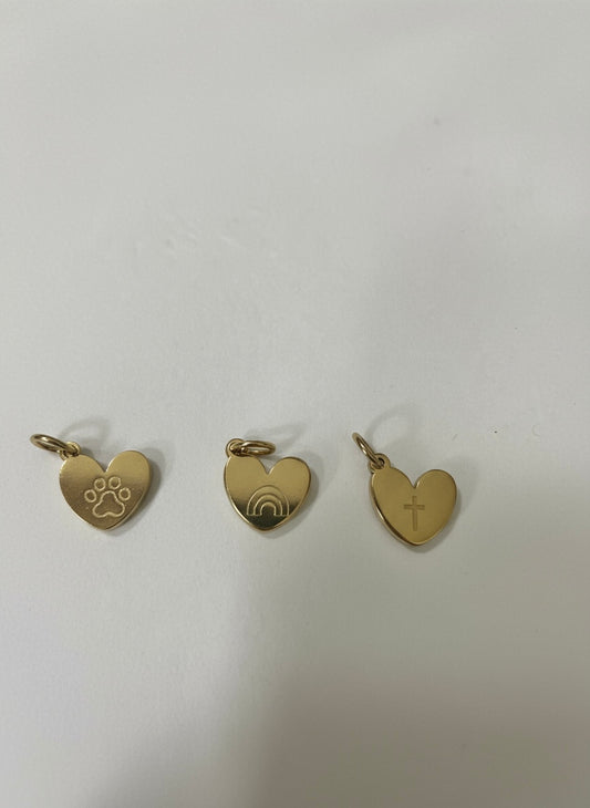 Mini Gold Heart Charms