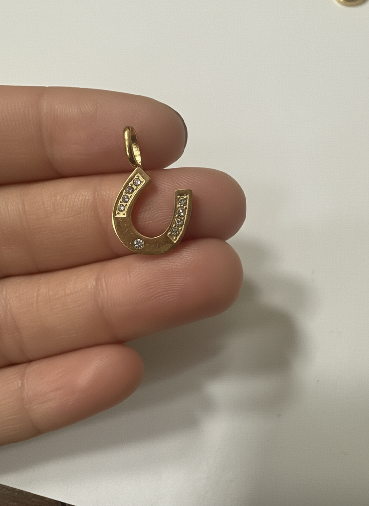 Mini Gold Horseshoe Charm