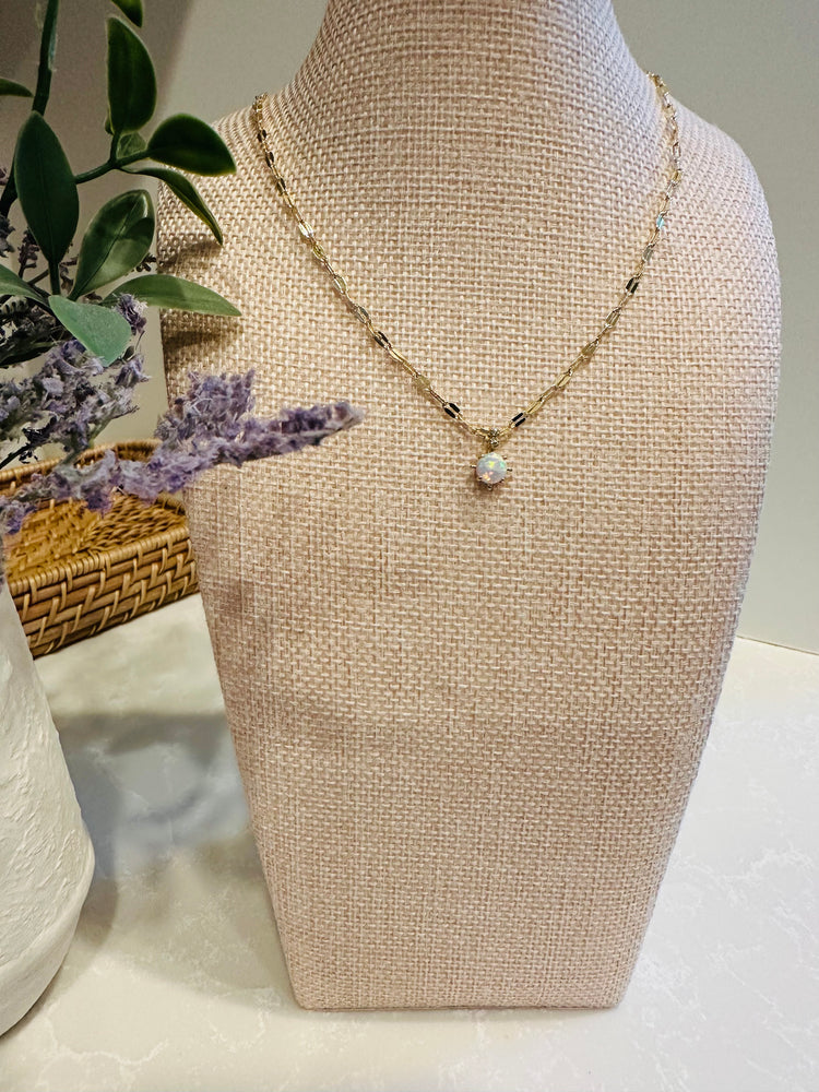 Round Opal Handmade Necklace