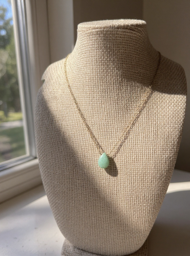 14k Gold Filled Teardrop Amazonite Necklace