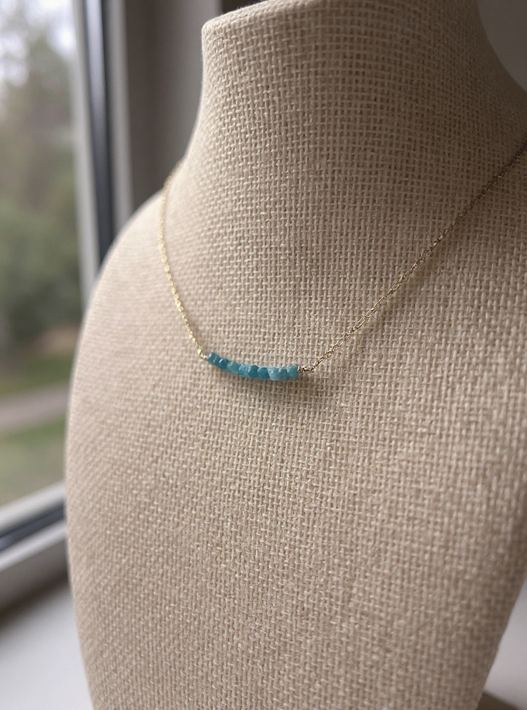 14k Gold Filled Necklace with Apatite Stone