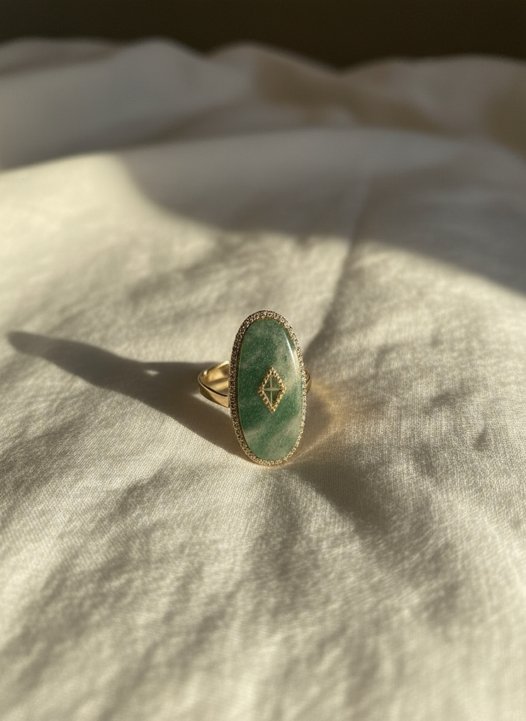 Green Adjustable Accent Ring
