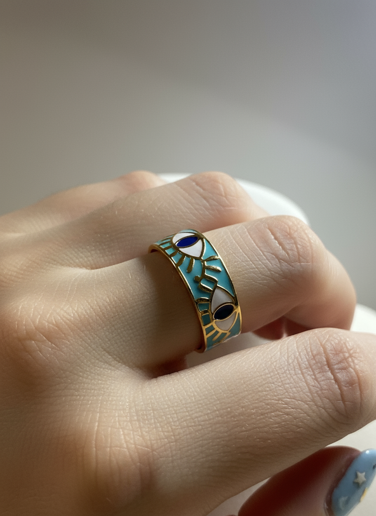 Adjustable Evil Eye Ring