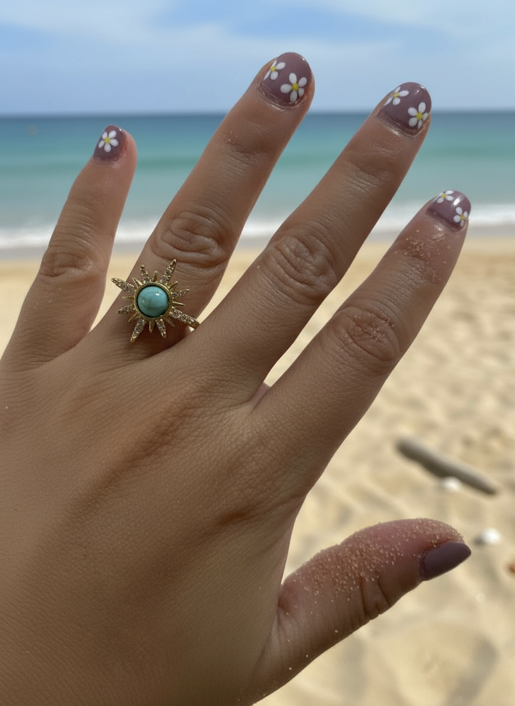 Adjustable Sun with Turquoise Ring