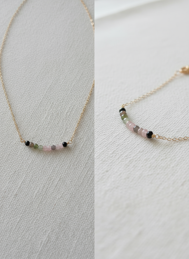 14k Gold Filled Necklace with Pink Tourmaline