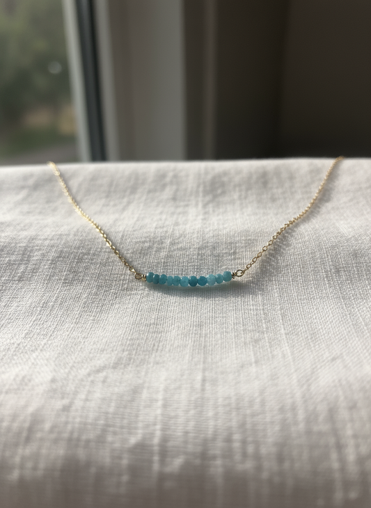 14k Gold Filled Necklace with Apatite Stone