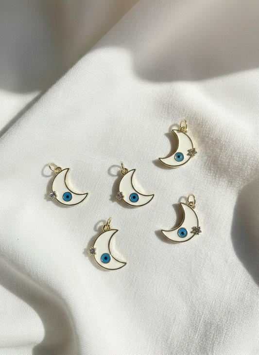 Evil Eye Moon Charm