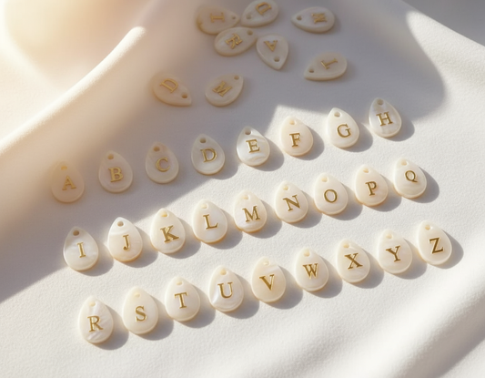 Teardrop Shell Initial Charm