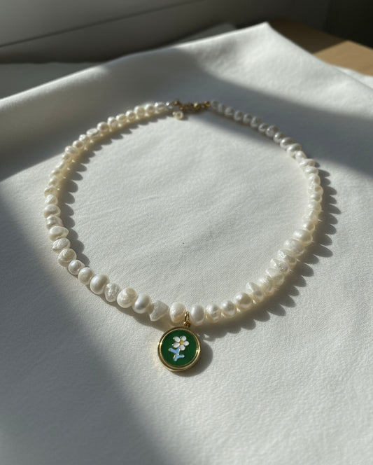 Handmade Freshwater Pearl Necklace with Charm