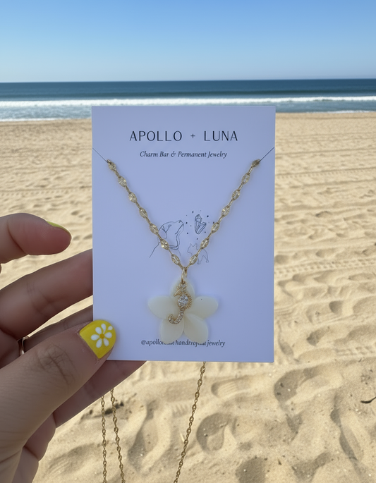 Ocean Flower Charm Necklace
