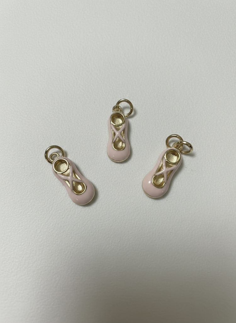 Pink Enamel Ballerina Shoe Charm