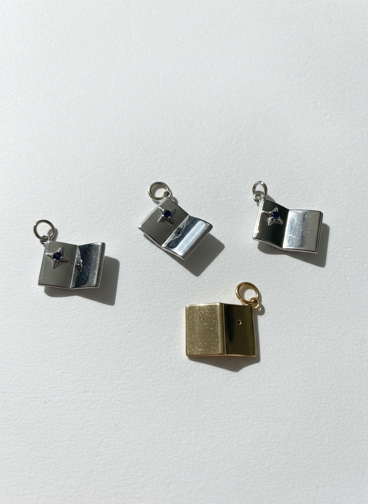 Gold and Silver Mixed Color Book Charm