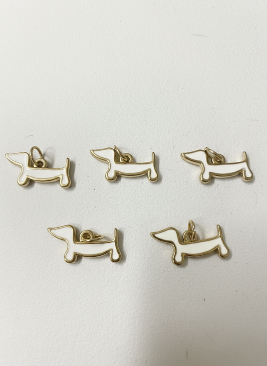 White Dachshund Charm