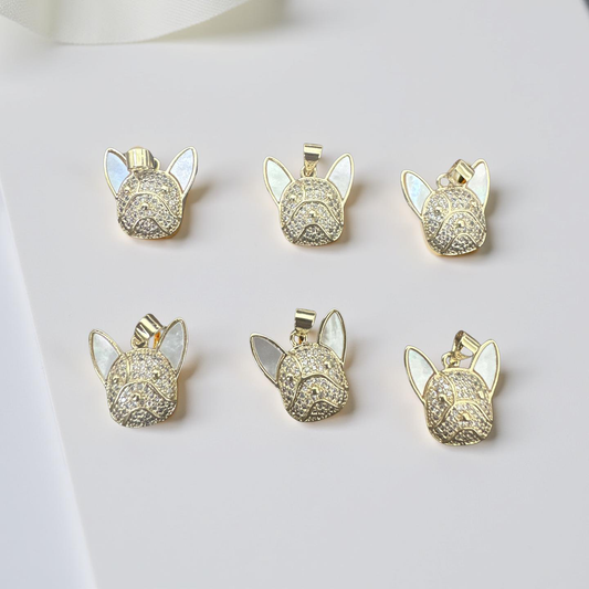 Gold French Bulldog Charm