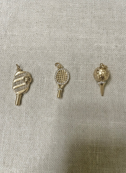 Sports Charm- Pickleball Charm, Tennis charm, Golf Charm