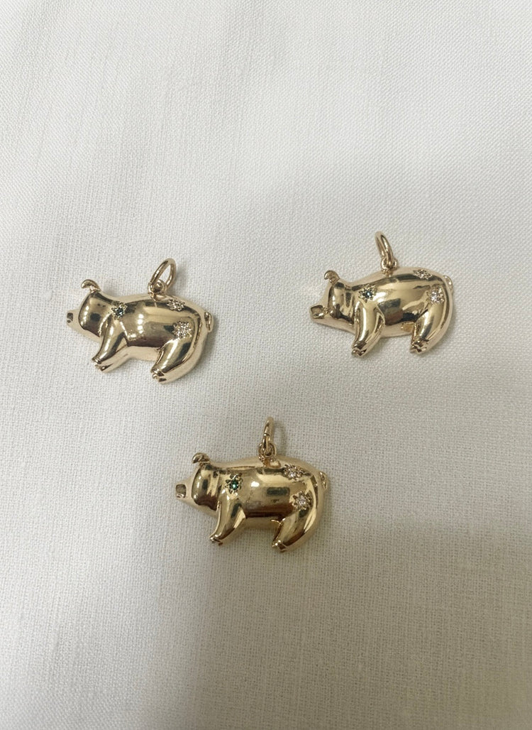 Brass Pig Charm