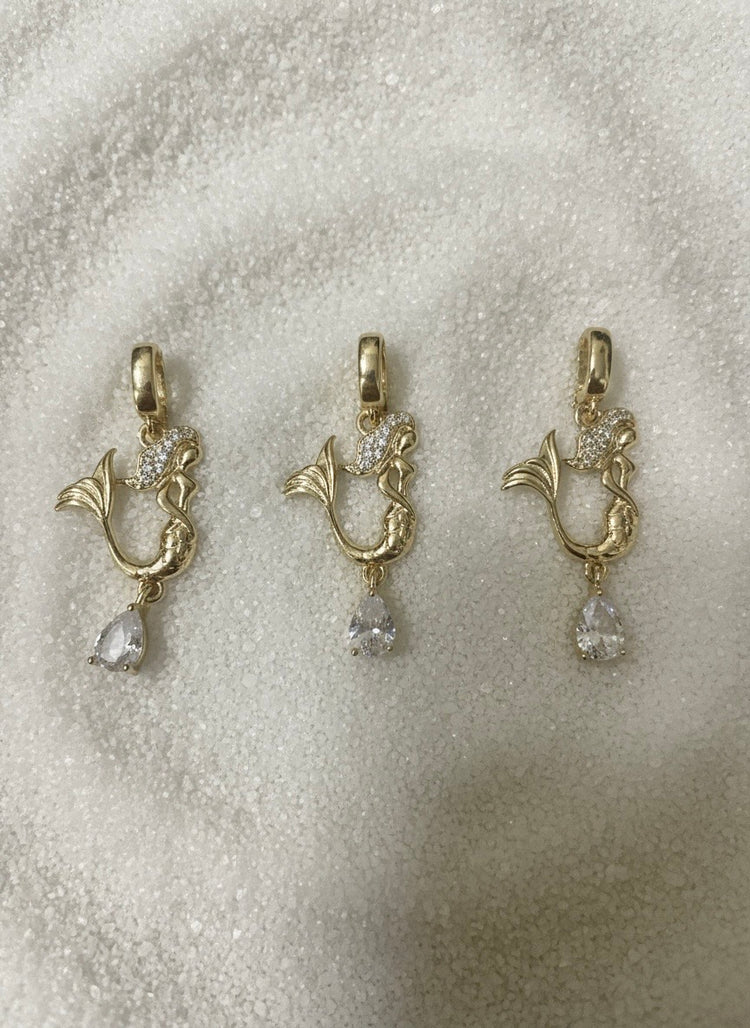 Gold Mermaid Charm With Removable Clip